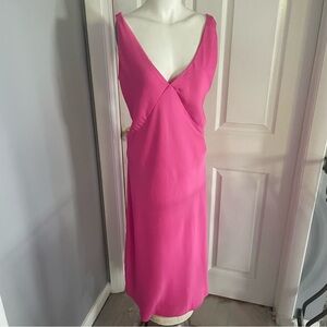 a new day Pink V Neck Plunge  Sleeveless Silky Top Dress  NWT. SXL